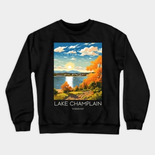 A Pop Art Travel Print of Lake Champlain - Vermont - US Crewneck Sweatshirt